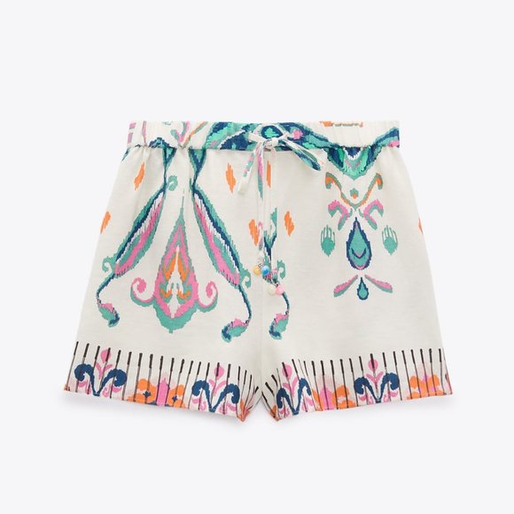 ✨HOST PICK✨ Zara Linen Blend Printed Shorts - Picture 5 of 14